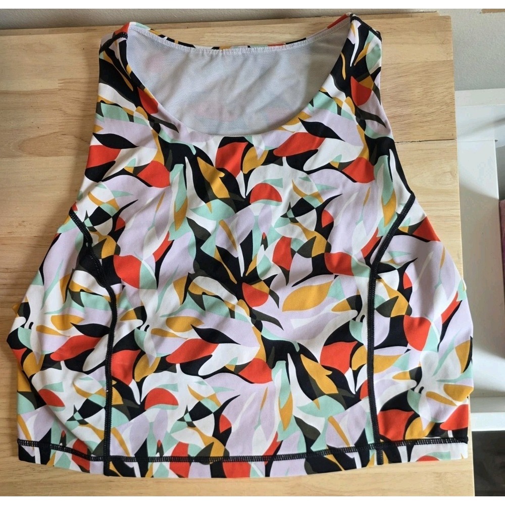 Sweaty Betty US 14 Sports Bra Multicolor Mesh Lined *no Padding* Crop Top Active